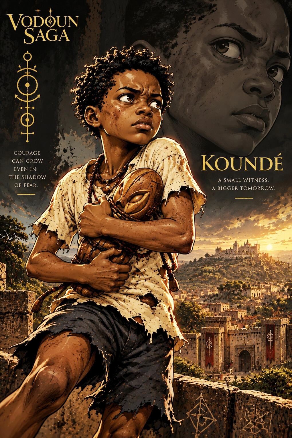Vodoun_Saga_Caracters_KOUNDÉ.jpeg Vodoun Saga, inspired by the Kingdom of Danxomè, Vodoun_Saga_Caracters. KOUNDÉ, One of the chosen.