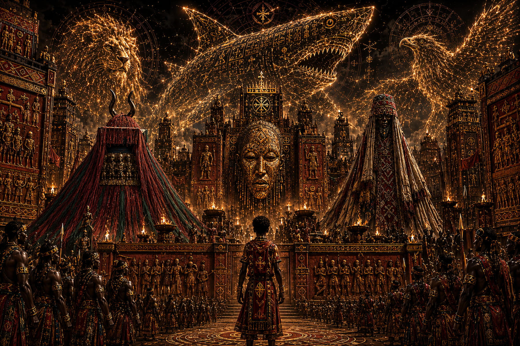 vodoun-saga-sacred-city.jpg Sacred imperial city of Danxomè in Vodoun Saga, where ancient gods, masks and spiritual powers shape the fate of the kingdom.