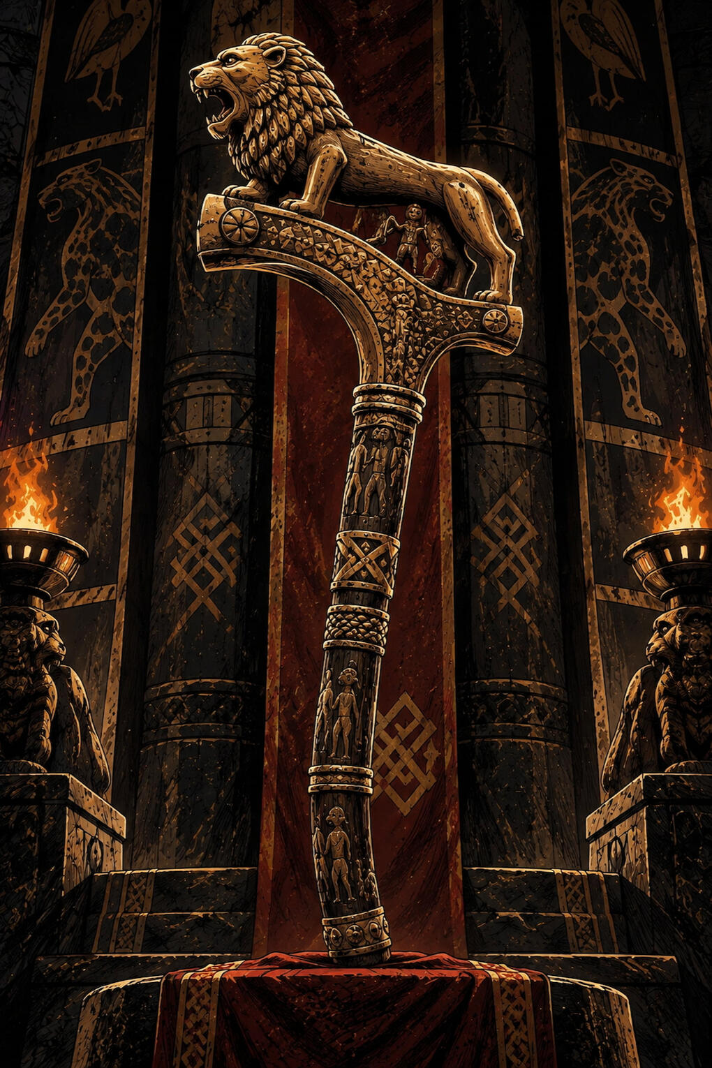 Vodoun_Saga_Sacred_Relics. THE_ROYAL_RÉCADE_OF_DANXOMÈ.jpeg Vodoun Saga. THE_ROYAL_RÉCADE_OF_DANXOMÈ. Vodoun Saga interpretation inspired by the royal récades of Danxomè.