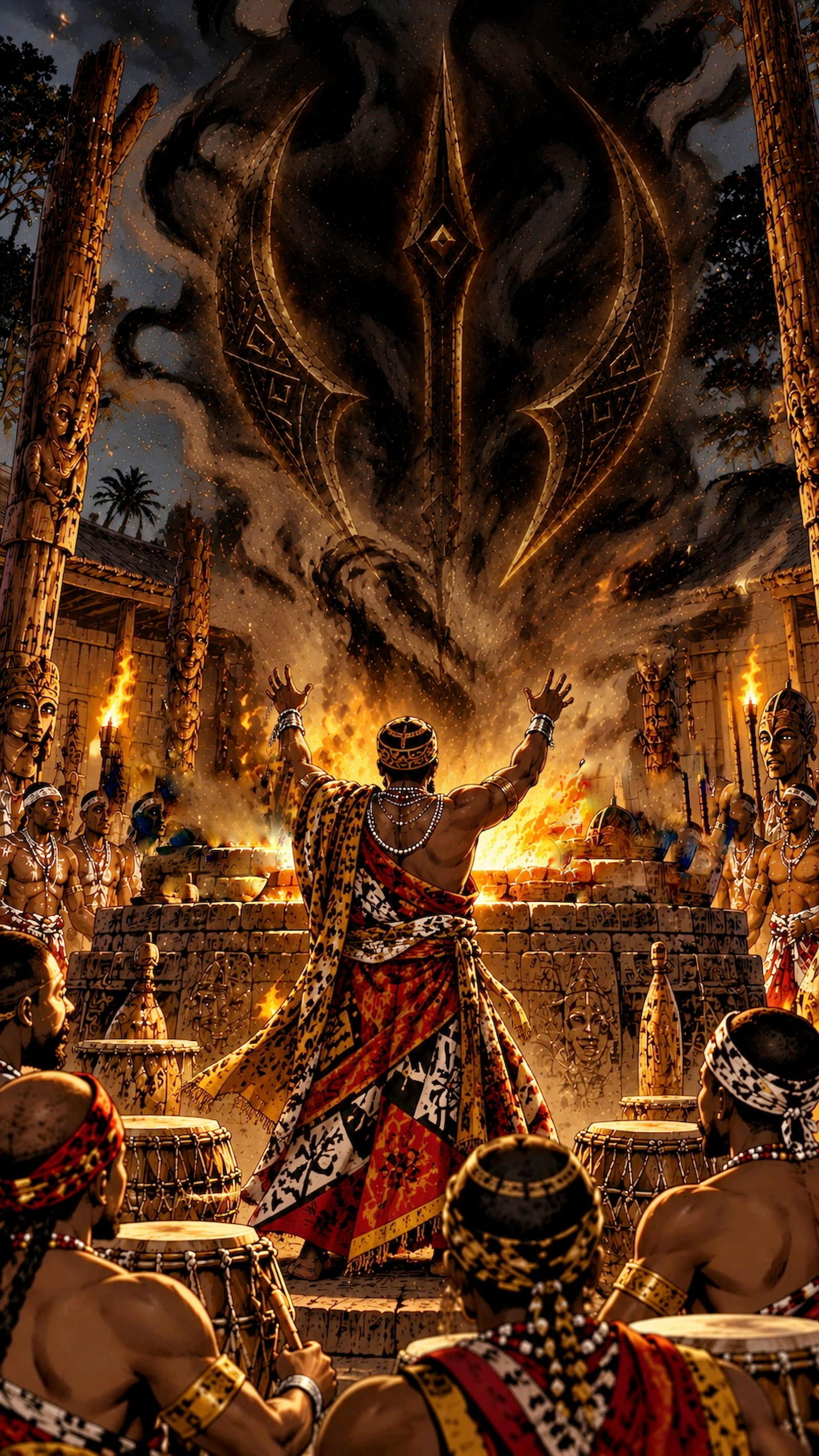 vodoun_saga_Ritual_Ceremony Ritual Vodoun Ceremony. Inspired by the Kingdom of Danxomè, Vodoun temples and ritual practice.